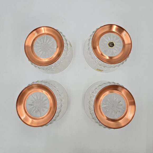 Coppercraft Guild Arcoroc Glass Bowls Set of 4 Copper Base Original Packaging - Picture 8 of 9